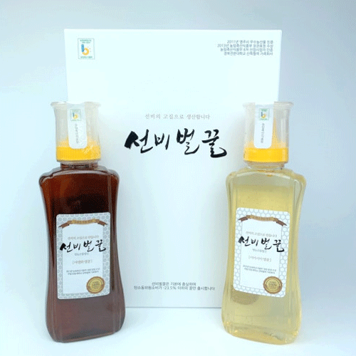 자연벌꿀 100% 야생화/아카시아 꿀(500g+500g) 선비벌꿀 명절선물세트