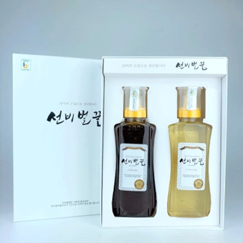 자연벌꿀 100% 야생화/아카시아 꿀(500g+500g) 선비벌꿀 명절선물세트