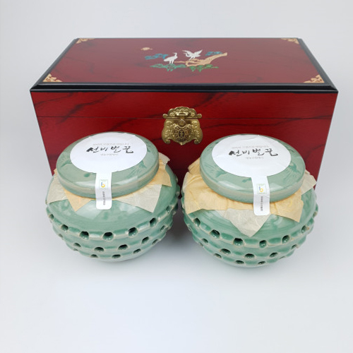 자연벌꿀 100% 야생화꿀(600g+600g) 선비벌꿀 도자기 명절선물세트