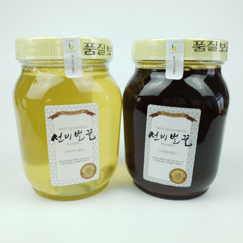 자연벌꿀 100% 아카시아꿀, 야생화꿀 1200g, 선비벌꿀