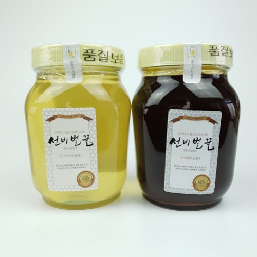 자연벌꿀 100% 아카시아꿀, 야생화꿀 1200g, 선비벌꿀